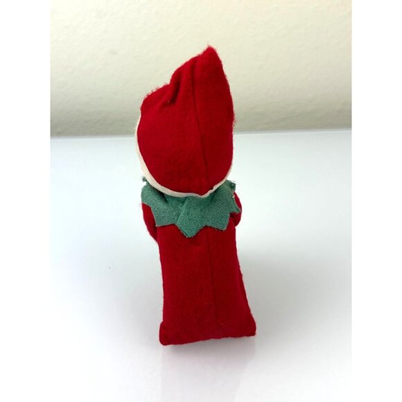 Vintage Rubber Face Knee Hugger Elf Figure Christmas Holiday Blue Eyes Bell READ - Picture 6 of 13